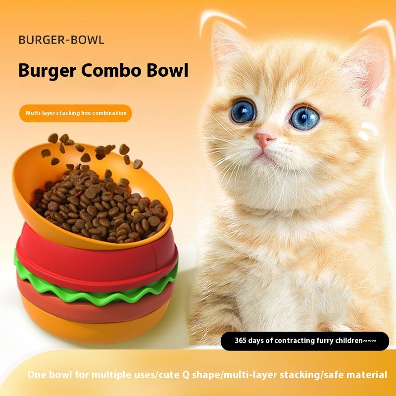 Hamburger Style 5-in-1 Dog Bowl