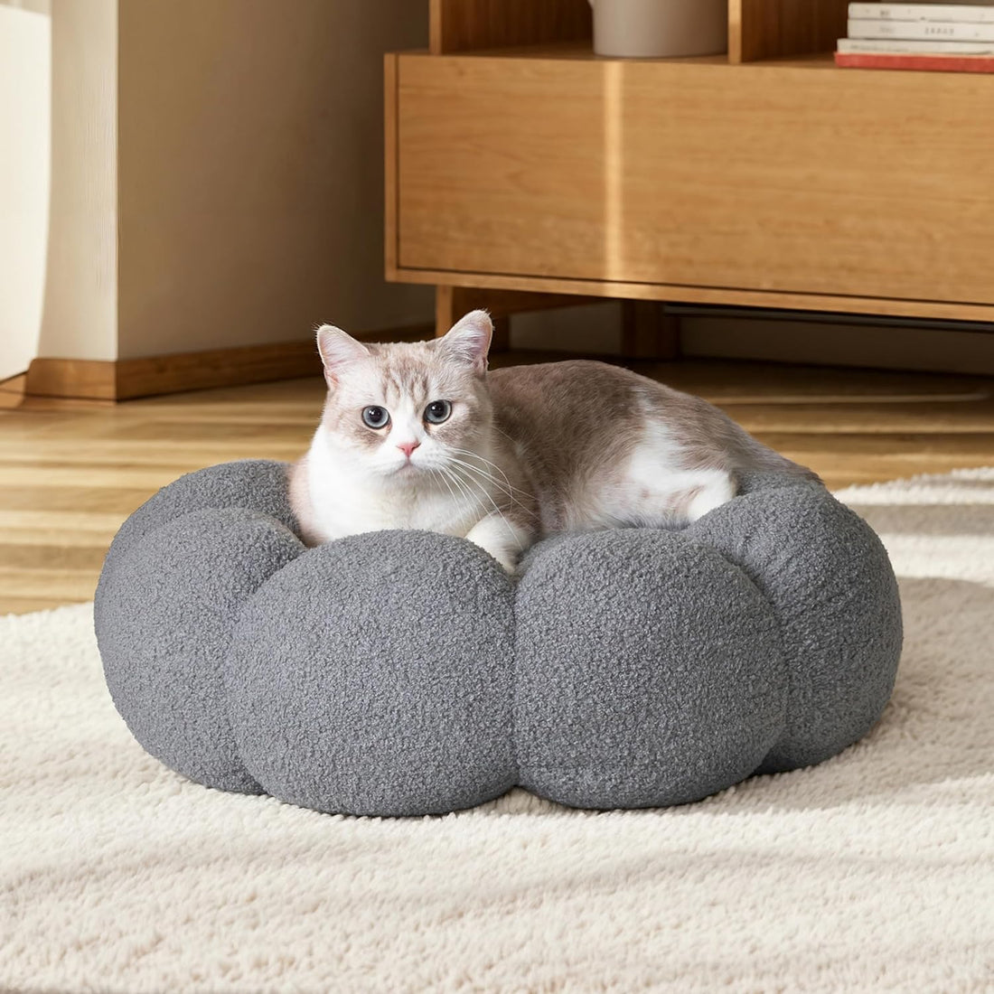 Calming Cat Beds For Indoor Cats Fluffy Flower