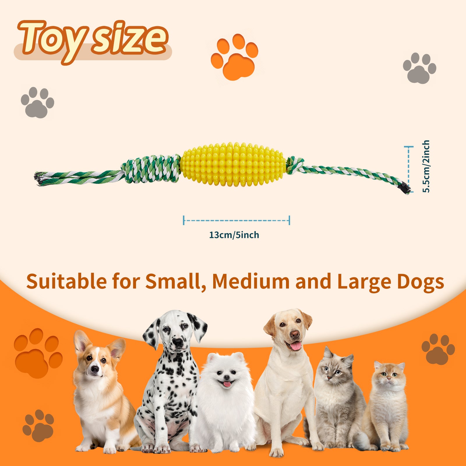 Interactive Corn-Shaped Dog Chew Toy for Puppies Teeth Cleaning